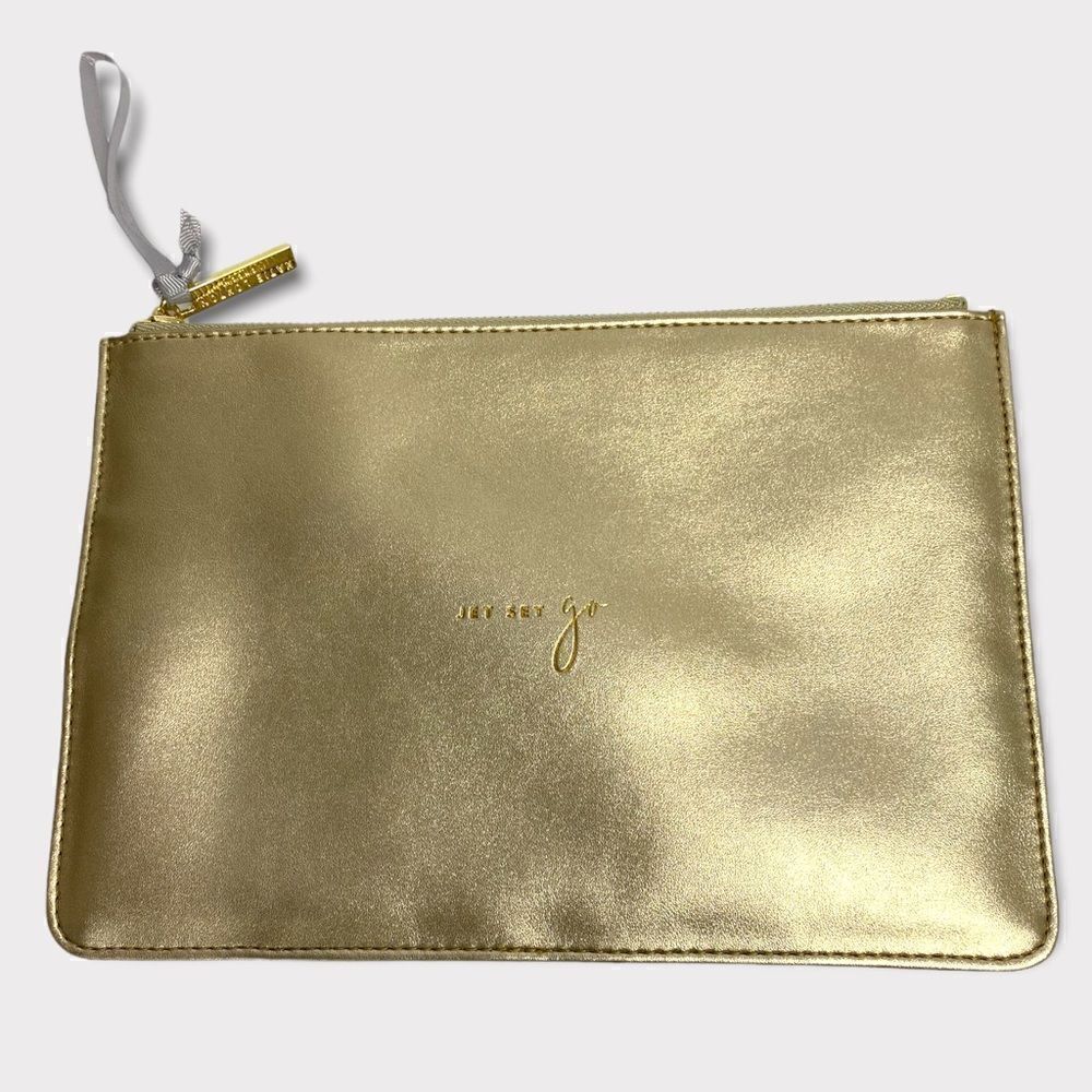 Katie Loxton Metallic Gold Jet Set Go Pouch